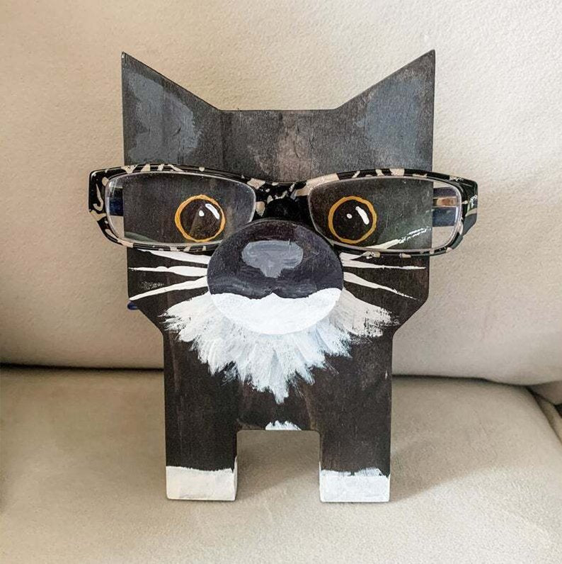 Glasses holder brooch / Glasses black cat - Shop chica3F Brooches