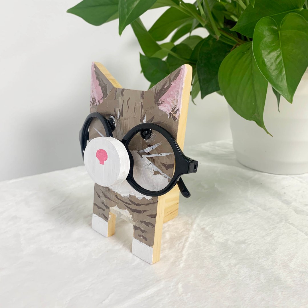 Cute Little Gray Cat Eyeglasses Stand – Newsukie